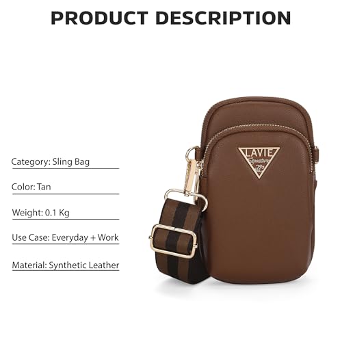 Lavie Signature Indiana Women's Vertical 2C Crossbody Sling Bag | Ladies Purse Handbag | Gift for Women - Goyalsons ShopMax