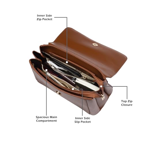 Lavie Signature Women's LS Elgin Flap Satchel Handbag for Women | Satchel Bag for Work | Ladies purse | Stylish Shoulder Bag | Gift For Women