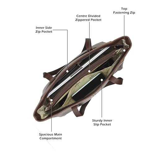 Lavie Women's Mono Betula Tote Handbag for Women | Tote Bag for Work | Ladies purse | Stylish Shoulder Bag | Gift For Women