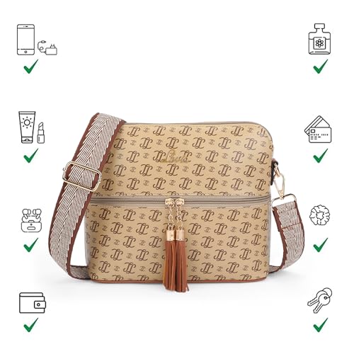 Lavie Women's Mono LL Tilly Monogram Print Cross Body Dome Sling Bag | Ladies Purse Handbag | Gift for Women