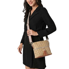 Lavie Women's Mono LL Tilly Monogram Print Cross Body Dome Sling Bag | Ladies Purse Handbag | Gift for Women