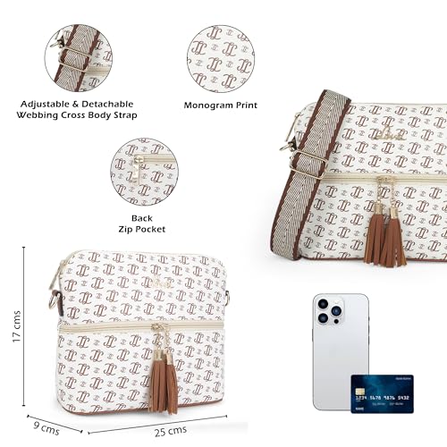 Lavie Women's Mono LL Tilly Monogram Print Cross Body Dome Sling Bag | Ladies Purse Handbag | Gift for Women