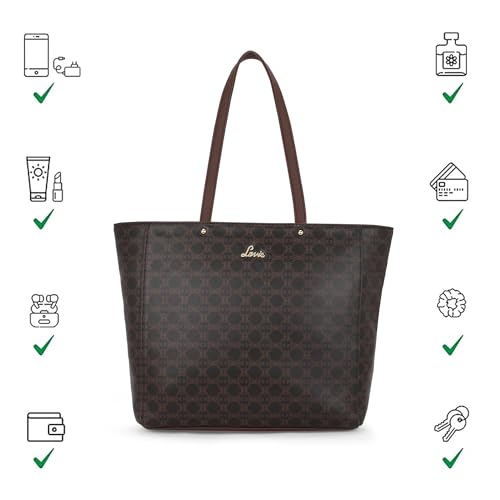 Lavie Women's Mono Amanda Monogram LL Print Tote Handbag | Tote Bag for Work | Ladies Purse | Stylish Shoulder Bag | Gift for Women - Goyalsons ShopMax