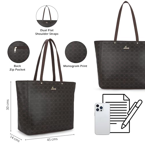 Lavie Women's Mono Amanda Monogram LL Print Tote Handbag | Tote Bag for Work | Ladies Purse | Stylish Shoulder Bag | Gift for Women - Goyalsons ShopMax