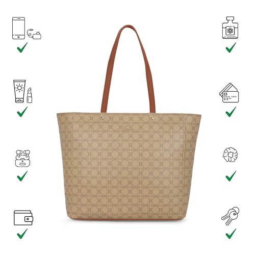 Lavie Women's Mono Amanda Monogram LL Print Tote Handbag | Tote Bag for Work | Ladies Purse | Stylish Shoulder Bag | Gift for Women