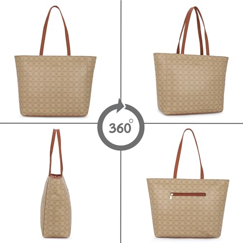 Lavie Women's Mono Amanda Monogram LL Print Tote Handbag | Tote Bag for Work | Ladies Purse | Stylish Shoulder Bag | Gift for Women