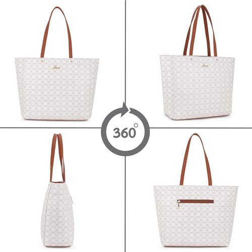 Lavie Women's Mono Amanda Monogram LL Print Tote Handbag | Tote Bag for Work | Ladies Purse | Stylish Shoulder Bag | Gift for Women - Goyalsons ShopMax