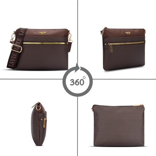 Lavie Luxe Women's Mono Quick Top Zip Crossbody Box Sling Bag | Ladies Purse Handbag | Gift for Women - Goyalsons ShopMax