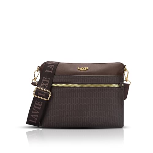 Lavie Luxe Women's Mono Quick Top Zip Crossbody Box Sling Bag | Ladies Purse Handbag | Gift for Women - Goyalsons ShopMax
