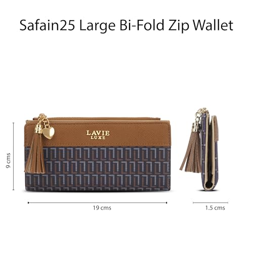 Lavie Luxe Women's Mono Safain25 Bifold Zip Wallet |Gift For Ladies - Goyalsons ShopMax