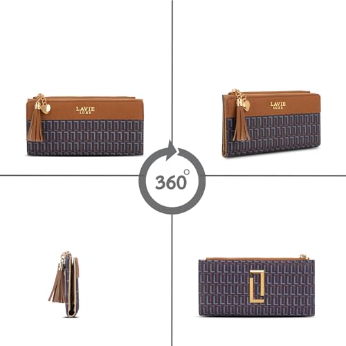 Lavie Luxe Women's Mono Safain25 Bifold Zip Wallet |Gift For Ladies - Goyalsons ShopMax