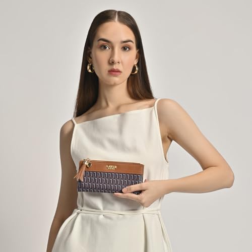 Lavie Luxe Women's Mono Safain25 Bifold Zip Wallet |Gift For Ladies - Goyalsons ShopMax