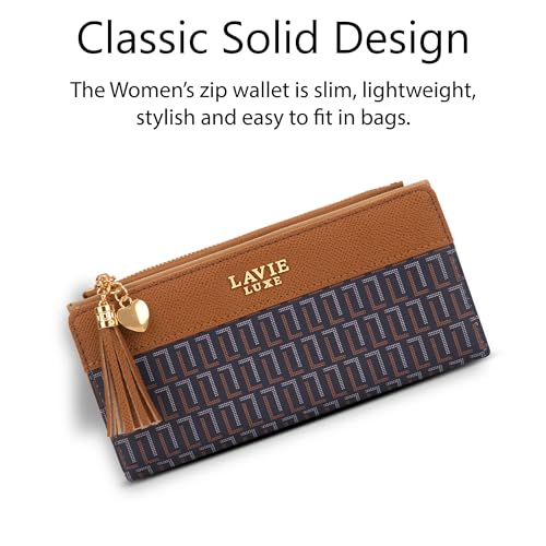 Lavie Luxe Women's Mono Safain25 Bifold Zip Wallet |Gift For Ladies - Goyalsons ShopMax