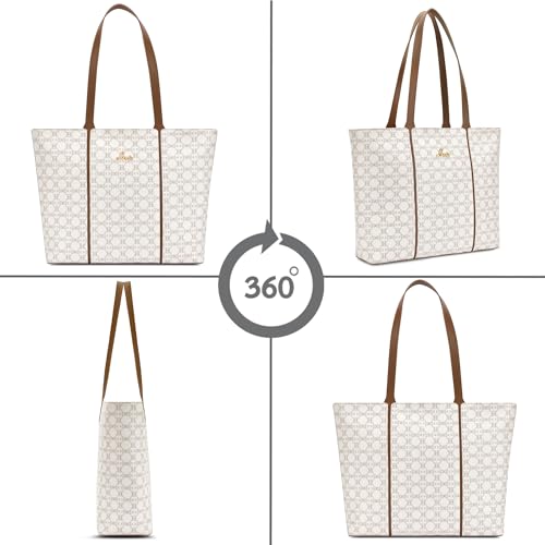 Lavie Women's Mono Neghan Monogram Print Tote Bag for Women | Tote Bag for Work | Ladies purse | Stylish Shoulder Bag | Gift for Women
