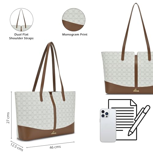 Lavie Women's Mono Freya Monogram Print Tote Bag for Women | Tote Bag for Work | Ladies purse | Stylish Shoulder Bag | Gift for Women