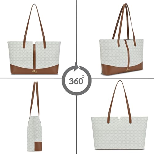 Lavie Women's Mono Freya Monogram Print Tote Bag for Women | Tote Bag for Work | Ladies purse | Stylish Shoulder Bag | Gift for Women