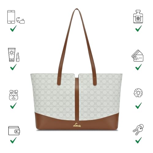 Lavie Women's Mono Freya Monogram Print Tote Bag for Women | Tote Bag for Work | Ladies purse | Stylish Shoulder Bag | Gift for Women
