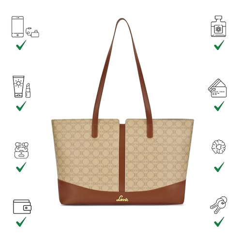 Lavie Women's Mono Freya Monogram Print Tote Bag for Women | Tote Bag for Work | Ladies purse | Stylish Shoulder Bag | Gift for Women