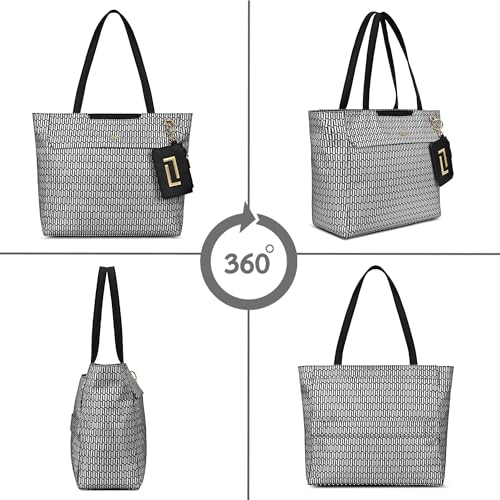Lavie Luxe Women's Monogram Zumi Large 15 Inch Laptop Tote Handbag | Tote Bag for Work | Ladies Purse | Stylish Shoulder Bag | Gift for Women