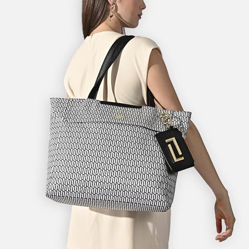 Lavie Luxe Women's Monogram Zumi Large 15 Inch Laptop Tote Handbag | Tote Bag for Work | Ladies Purse | Stylish Shoulder Bag | Gift for Women
