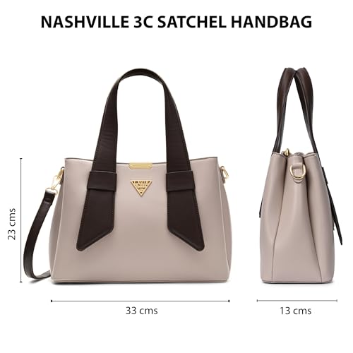 Lavie Signature Women's Nashville 3C Satchel Handbag | Satchel Bag for Work | Ladies Purse | Stylish Shoulder Bag | Gift For Women - Goyalsons ShopMax