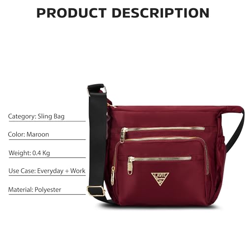 Lavie Signature Women's Tucson 7C Crossbody Sling Bag | Ladies Purse Handbag | Gift for Women