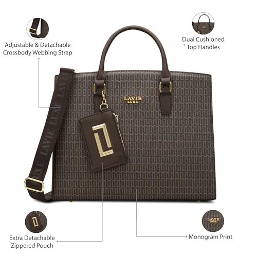Lavie Luxe Women's Mono Elly25 Handbag for Women | Handbag for Work | Ladies purse | Stylish Shoulder Bag | Gift for Women