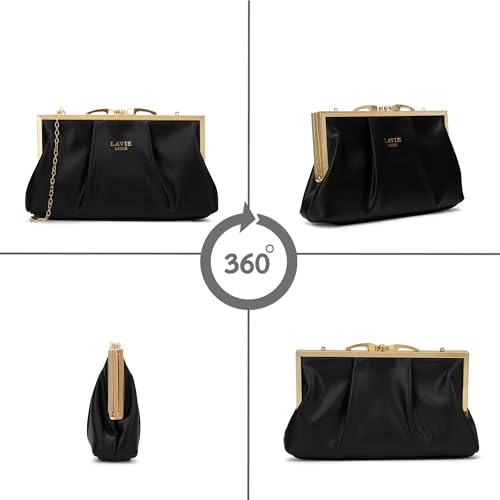 Lavie Luxe Women's Pleato 2-Compartment Frame Cross Body Sling Bag | Ladies Purse Handbag | Gift for Women - Goyalsons ShopMax