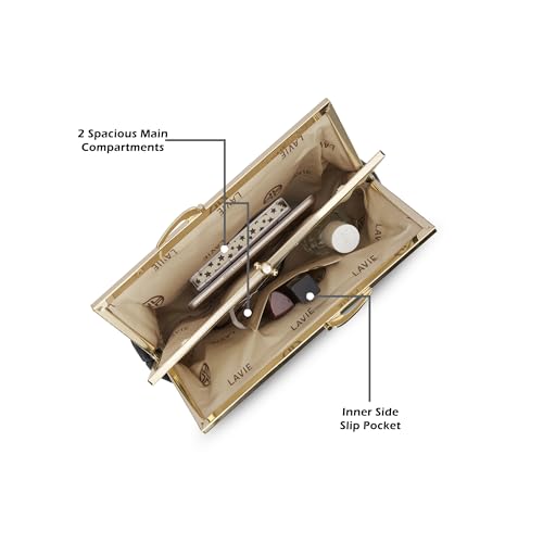 Lavie Luxe Women's Pleato 2-Compartment Frame Cross Body Sling Bag | Ladies Purse Handbag | Gift for Women - Goyalsons ShopMax