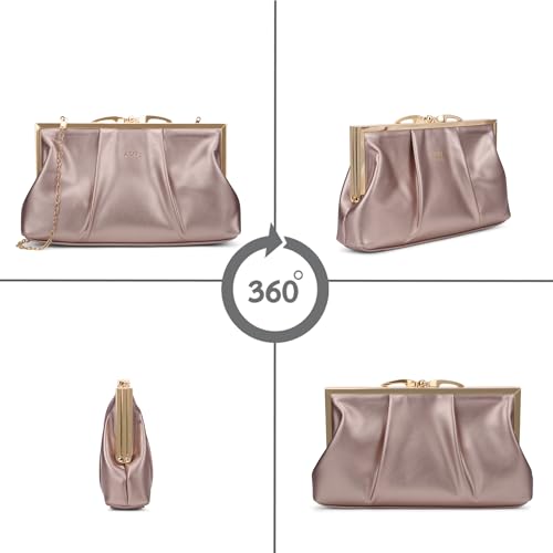 Lavie Luxe Women's Pleato 2-Compartment Frame Cross Body Sling Bag | Ladies Purse Handbag | Gift for Women - Goyalsons ShopMax