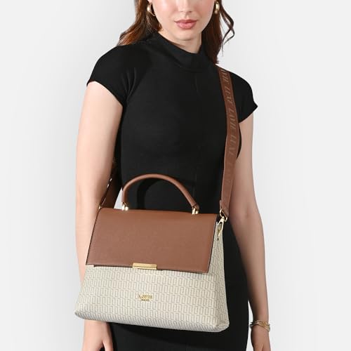 Lavie Luxe Women's Mono Marsh25 Satchel Bag | Satchel Handbag for Work | Ladies purse | Stylish Shoulder Bag | Gift for Women - Goyalsons ShopMax