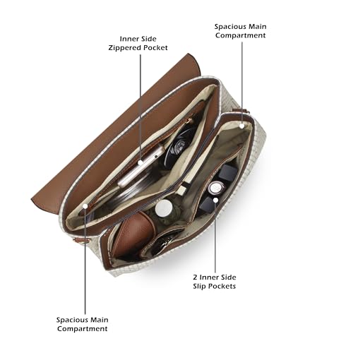 Lavie Luxe Women's Mono Marsh25 Satchel Bag | Satchel Handbag for Work | Ladies purse | Stylish Shoulder Bag | Gift for Women - Goyalsons ShopMax