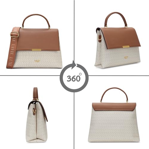 Lavie Luxe Women's Mono Marsh25 Satchel Bag | Satchel Handbag for Work | Ladies purse | Stylish Shoulder Bag | Gift for Women - Goyalsons ShopMax