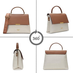 Lavie Luxe Women's Mono Marsh25 Satchel Bag | Satchel Handbag for Work | Ladies purse | Stylish Shoulder Bag | Gift for Women - Goyalsons ShopMax