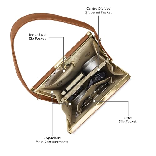 Lavie Luxe Women's Glare Satchel Bag | Satchel Handbag for Work | Ladies Purse | Stylish Shoulder Bag | Gift for Women - Goyalsons ShopMax