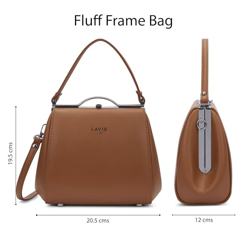 Lavie Luxe Women's Fluff Frame Satchel Bag | Satchel Handbag for Work | Ladies Purse | Stylish Shoulder Bag | Gift for Women - Goyalsons ShopMax