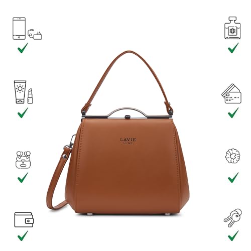 Lavie Luxe Women's Fluff Frame Satchel Bag | Satchel Handbag for Work | Ladies Purse | Stylish Shoulder Bag | Gift for Women - Goyalsons ShopMax