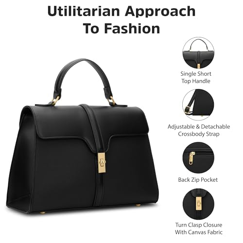 Lavie Signature Canva Flap Satchel Bag | Satchel Handbag for Work | Ladies Purse | Stylish Shoulder Bag | Gift for Women - Goyalsons ShopMax