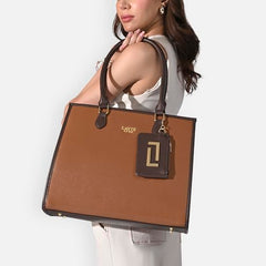 Lavie Luxe Women's Duo Quad Pro Tote Laptop Bag | Tote Laptop Bag for Work | Ladies Purse | Stylish Shoulder Bag | Gift for Women - Goyalsons ShopMax