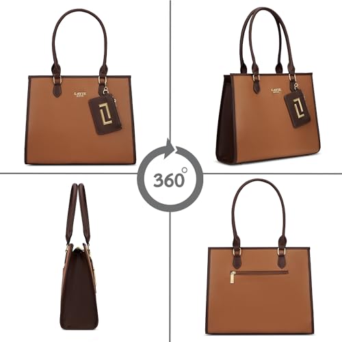 Lavie Luxe Women's Duo Quad Pro Tote Laptop Bag | Tote Laptop Bag for Work | Ladies Purse | Stylish Shoulder Bag | Gift for Women - Goyalsons ShopMax