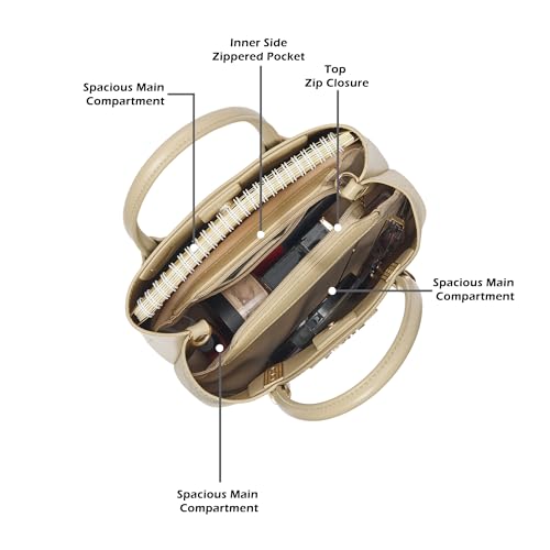 Lavie Luxe Women's Glam Bella 3 Comparment Tote Handbag | Tote Bag For Work | Ladies Purse | Stylish Shoulder Bag | Gift For Women