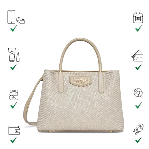 Lavie Luxe Women's Glam Bella 3 Comparment Tote Handbag | Tote Bag For Work | Ladies Purse | Stylish Shoulder Bag | Gift For Women