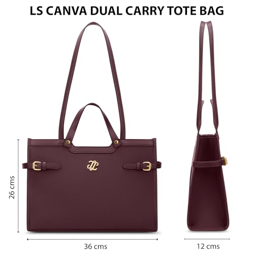 Lavie Signature Canva Dual Carry Tote Bag | Tote Bag for Work | Ladies purse | Stylish Shoulder Bag | Gift for Women - Goyalsons ShopMax
