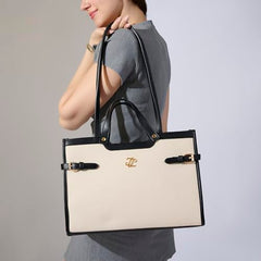 Lavie Signature Canva Dual Carry Tote Bag | Tote Bag for Work | Ladies purse | Stylish Shoulder Bag | Gift for Women - Goyalsons ShopMax