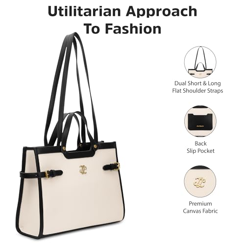 Lavie Signature Canva Dual Carry Tote Bag | Tote Bag for Work | Ladies purse | Stylish Shoulder Bag | Gift for Women - Goyalsons ShopMax