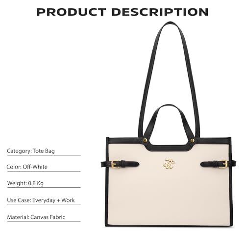 Lavie Signature Canva Dual Carry Tote Bag | Tote Bag for Work | Ladies purse | Stylish Shoulder Bag | Gift for Women - Goyalsons ShopMax