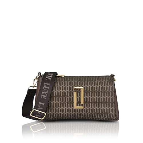 Lavie Luxe Women's Monogram Lizzy 3-Compartment Cross Body Sling Bag | Ladies Purse Handbag | Gift for Women - Goyalsons ShopMax