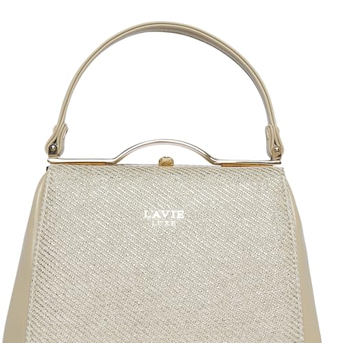Lavie Luxe Women's Glam Fluff Frame Satchel Bag | Satchel Handbag for Work | Ladies Purse | Stylish Shoulder Bag | Gift for Women