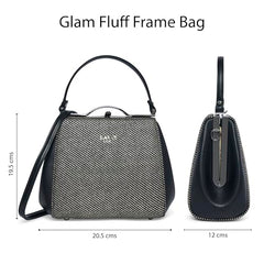 Lavie Luxe Women's Glam Fluff Frame Satchel Bag | Satchel Handbag for Work | Ladies Purse | Stylish Shoulder Bag | Gift for Women