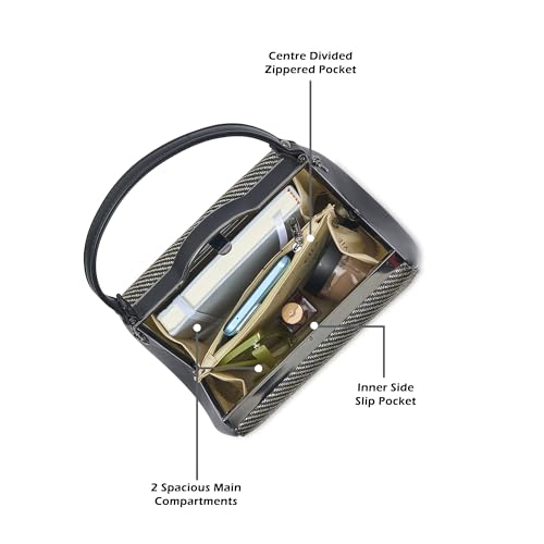 Lavie Luxe Women's Glam Fluff Frame Satchel Bag | Satchel Handbag for Work | Ladies Purse | Stylish Shoulder Bag | Gift for Women